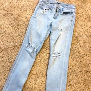 Light denim skinny jeans